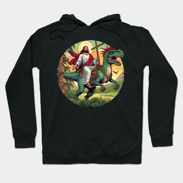 Dino Jesus Hoodie by JennyPool